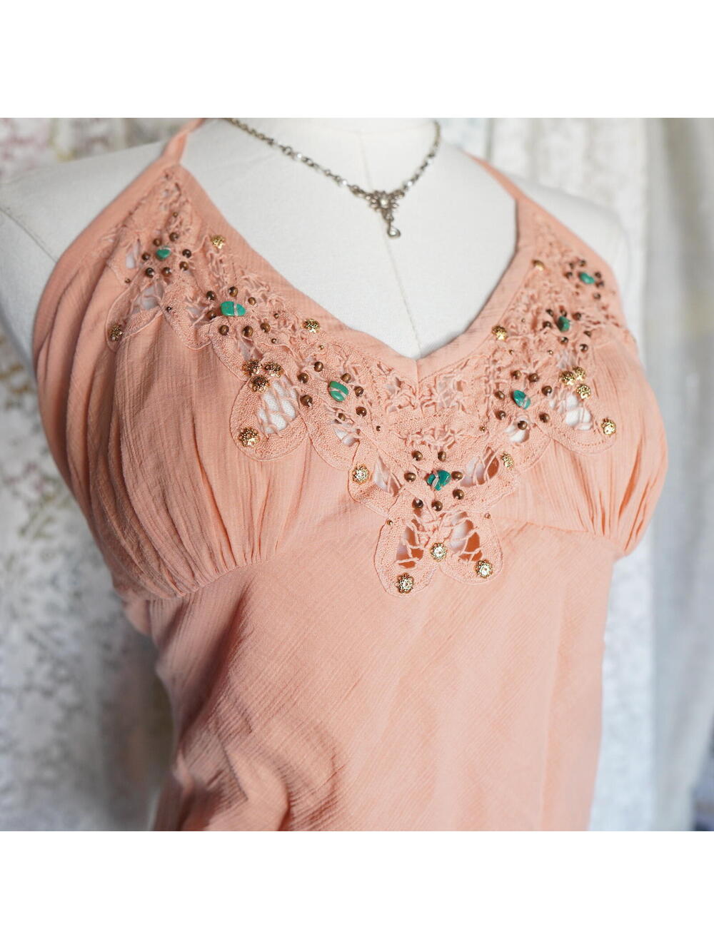 Y2K Beaded Halter Tank Express